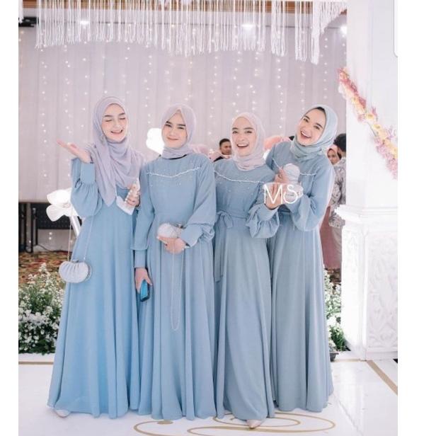 gaun pesta muslimah elegan mewah/pakaian wanita dress/dress top/ LUNARA dress (VEIX) /baju pesta per