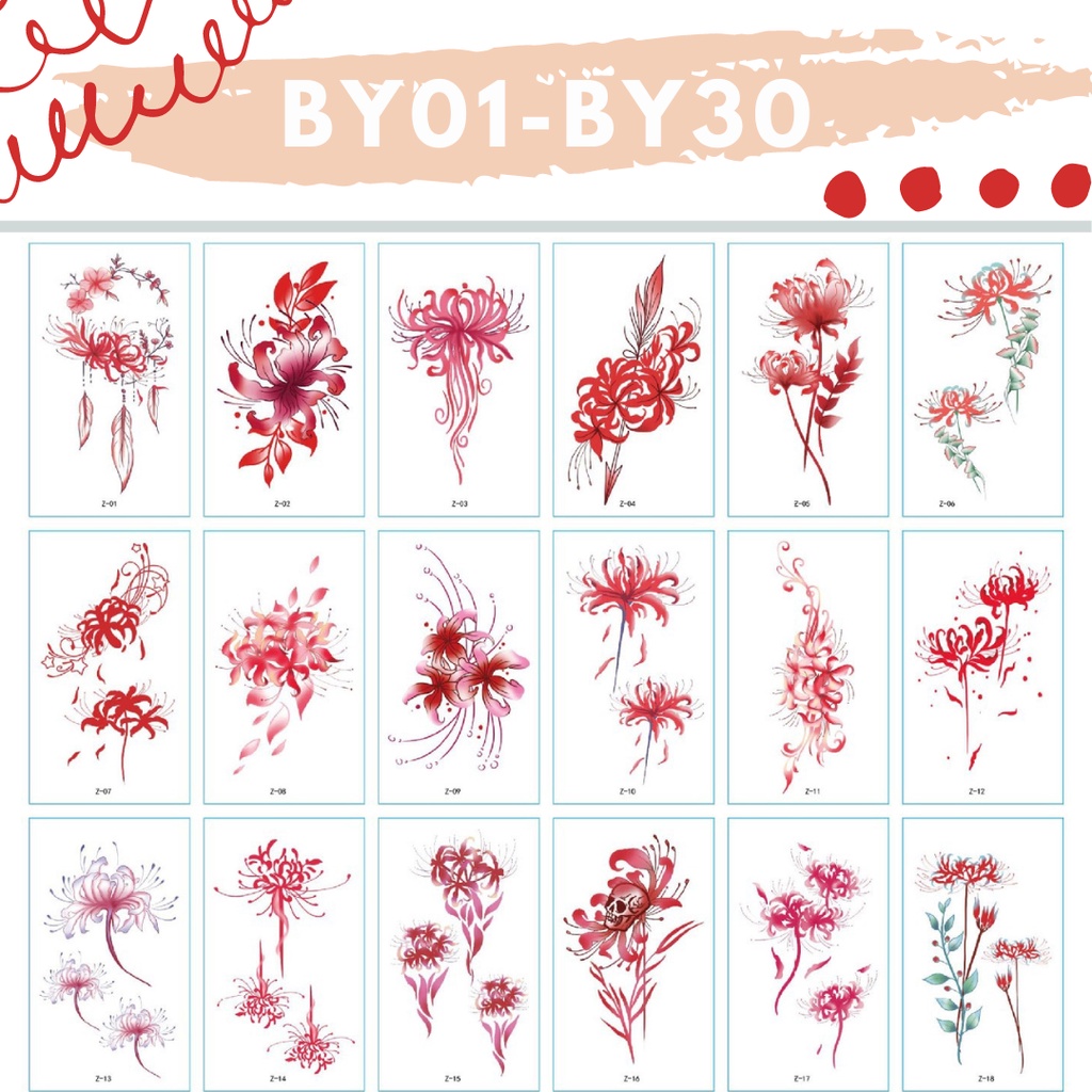 Stiker Tattoo kode BY01-BY30 | Tato Temporer | Waterproof