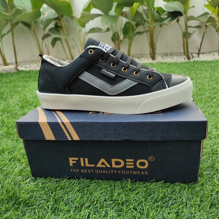 SEPATU FILADEO OTENTIK HITAM PUTIH SEPATU PRIA DAN SEPATU WANITA kanvas SIZE 36-43