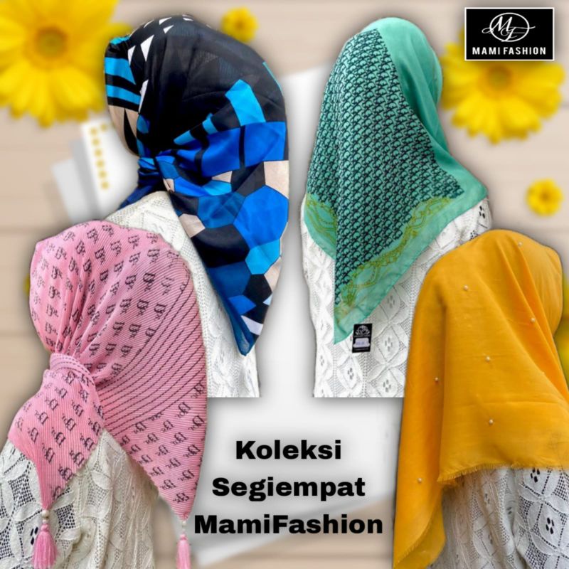 KOLEKSI HIJAB SEGIEMPAT MAMIFASHION / Segiempat motif / segiempt abstrak / segiempat dior / segiempa