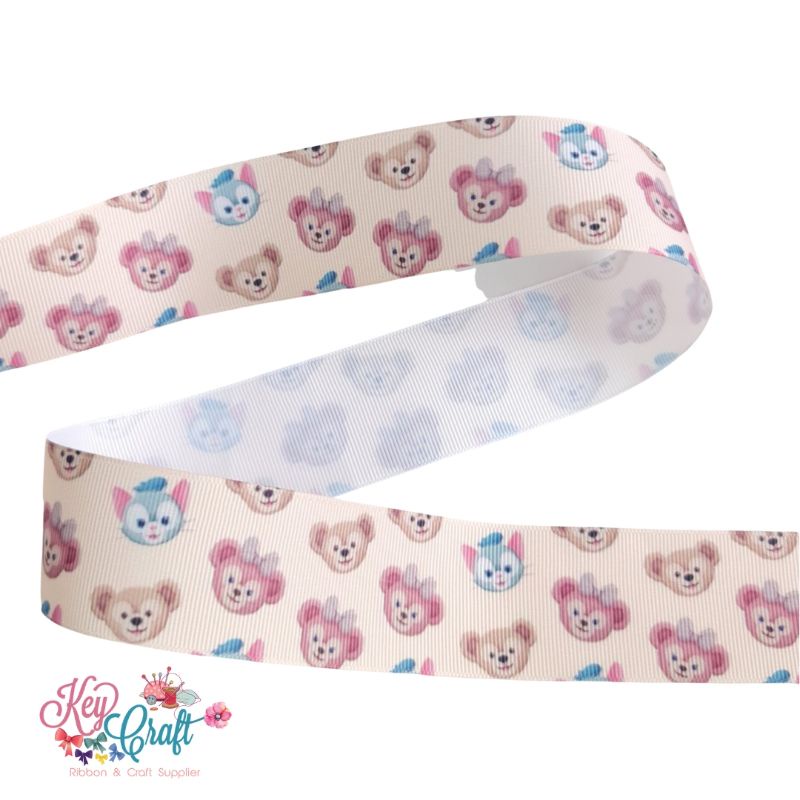 

Pita Grossgrain motif Duffy and Friends Head size 3,8cm