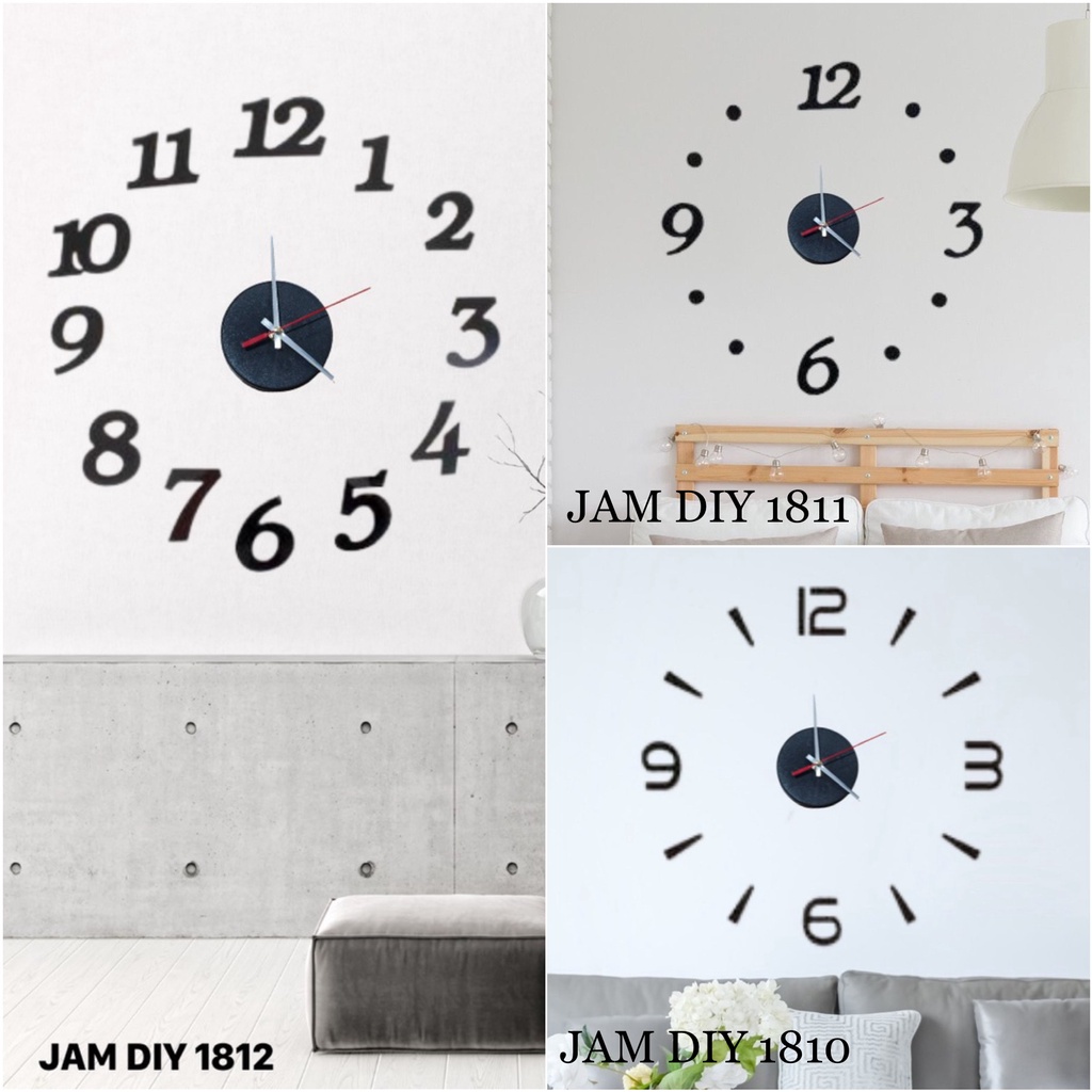 Jam Dinding DIY 3D Besar Raksasa Angka Hiasan / Jam Dinding Raksasa / Jam Dinding Besar, SHENAR