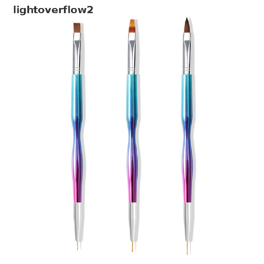 (lightoverflow2) 3pcs / Set Brush Nail Art Ultra Tipis Untuk Aplikasi Kutek 3D (ID)