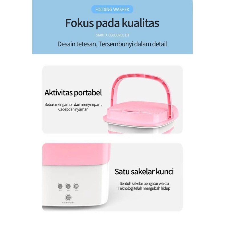 Mesin Cuci Mini Portable Mesin Cuci Lipat Mini Folding Washing Machine Mesin Cuci Kecil KAPASITAS 2,5kg