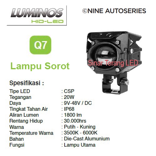 LUMINOS Q7 LAMPU LED TEMBAK SOROT  2 WARNA BISA 3 MODE SUPER TERANG ANTI SILAU