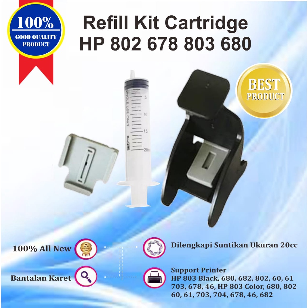 Refill Tool Kit Sedot Tinta Cartridge HP 680 678 682 802 803 46 60 703 704