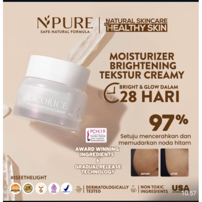 NPURE LICORICE CREAMY LIGHT MOISTURIZER 5 BRIGHT BOOST