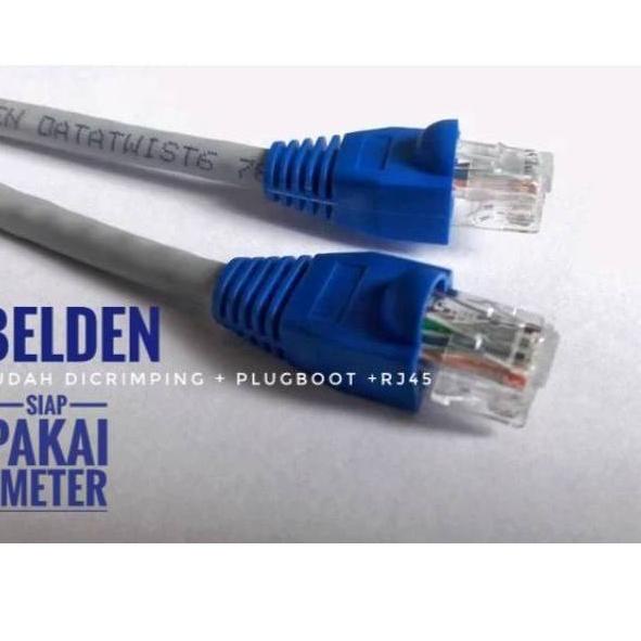 ✨New✨ Belden Kabel Lan 1 meter UTP Cat6 siap pakai sudah dicrimping rj45 Belden 7814A Abu abu ?