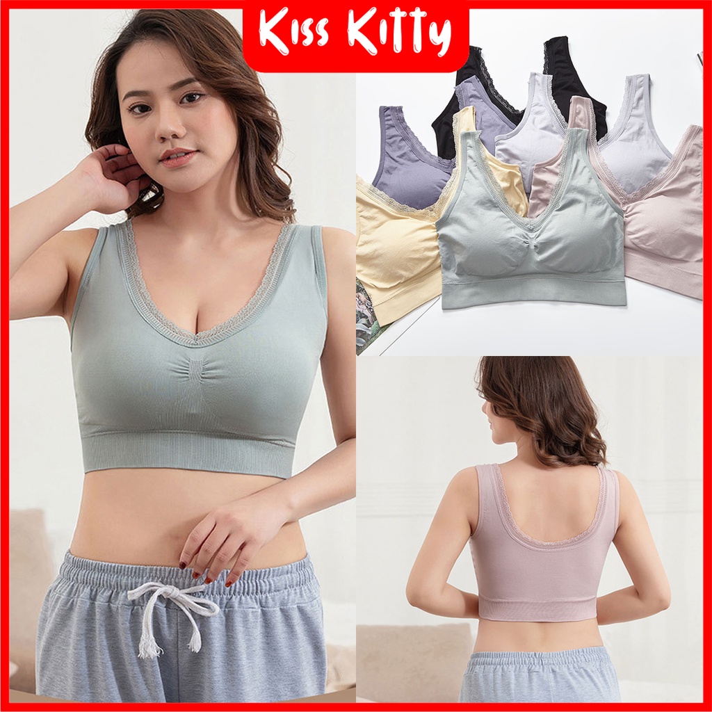 Tank Top Bra Big Size Besar BH Tanpa Kawat Seamless Bra Olahraga Zero Feel Korea