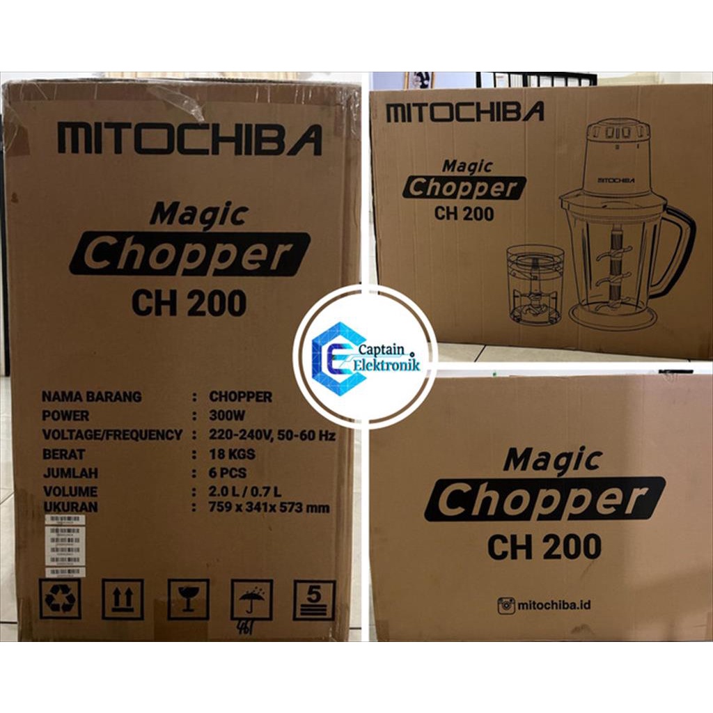 MITOCHIBA Food Magic Chopper Blender 2L Mito Alat Penghalus Bumbu CH-200 / CH200 / CH 200 RESMI