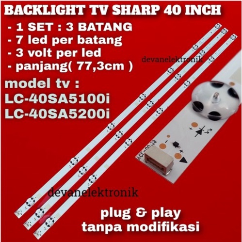 Promo BL tv sharp LC40SA5100 led backlight sharp LC40SA5100 lampu led backlight sharp LC 40SA5100 Li
