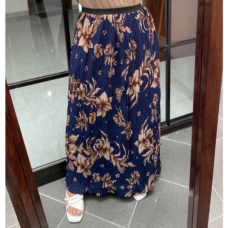 ROK PLISKET MOTIF BUNGA PROMO