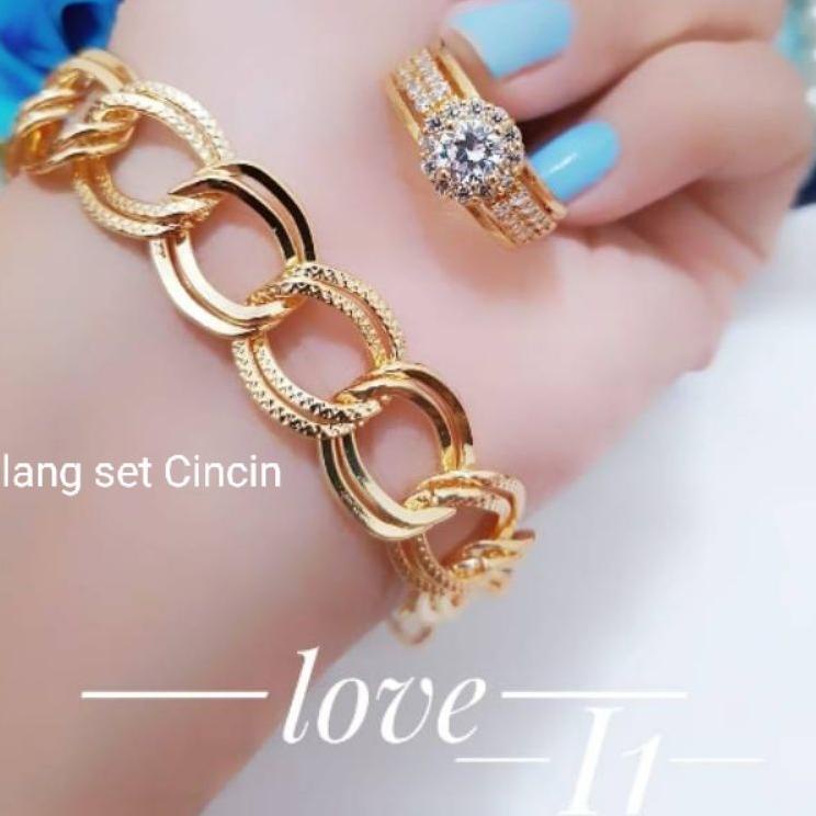 Viral gelang tangan xuping dan cincin aksesoris fashion wanita dewasa