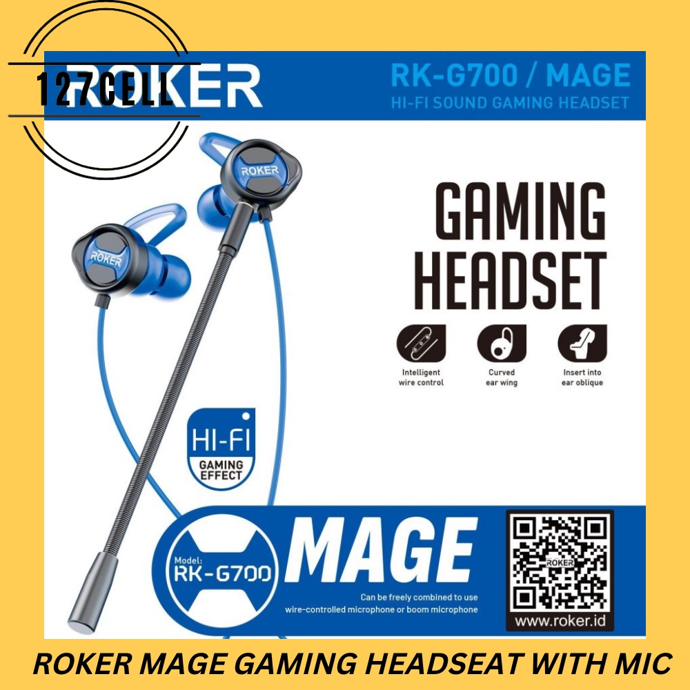 ROKER MAGE Headset Gaming SuperBass Hifistereo With MicroPhone Super Bass In-Ear Earphone with Microphone