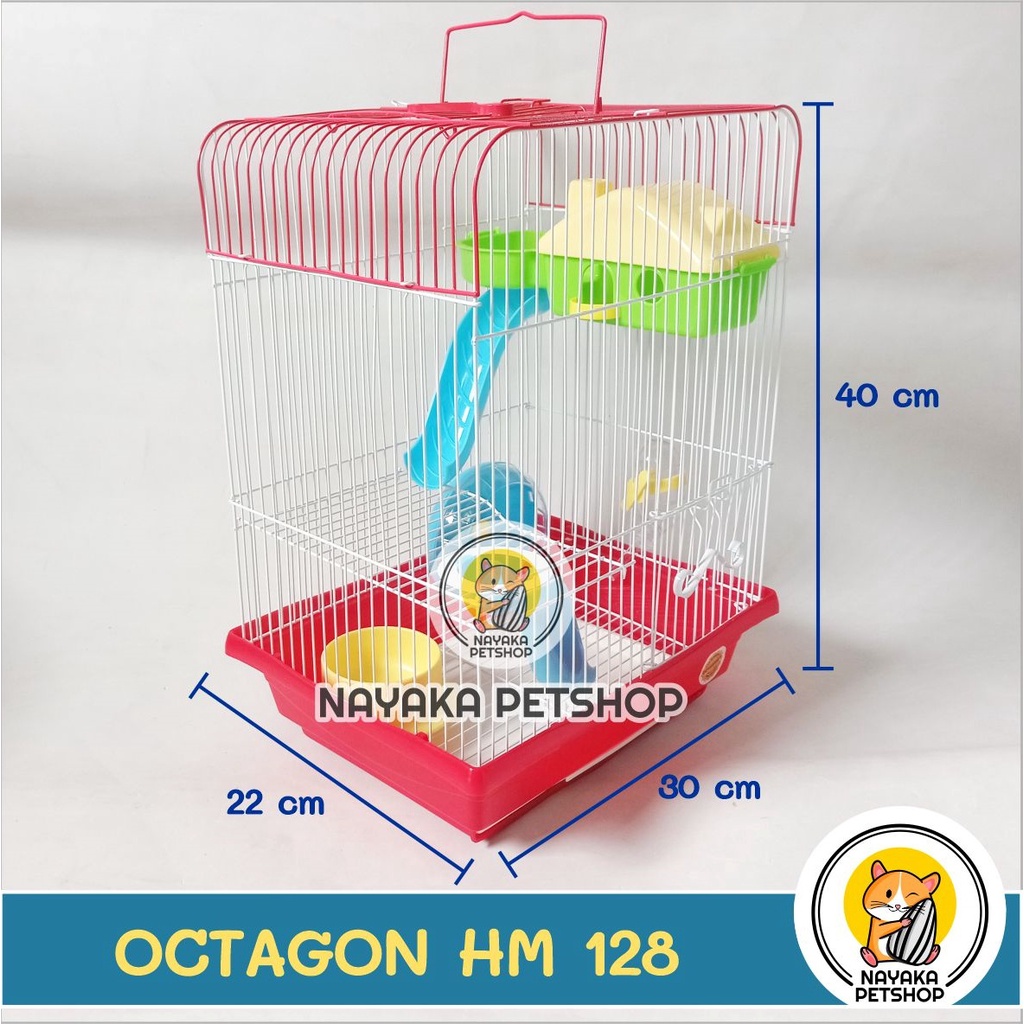 Octagon HM 128 Kandang Hamster Tingkat 3 Lantai Besar