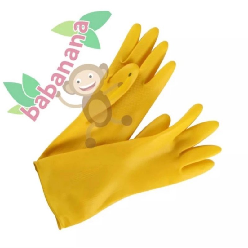 Sarung tangan latex besar cuci piring panjang wash tebal bersih karet