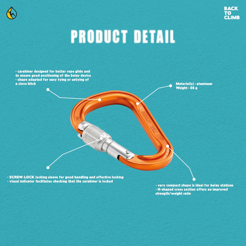 Carabiner Petzl Attache Screw Lock Murah