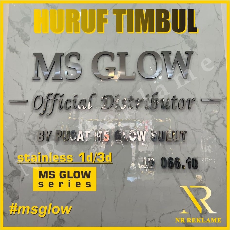 Huruf Timbul Stainless MS GLOW