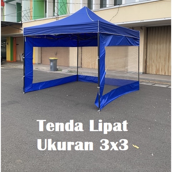 Tenda Lipat 3x3 Lengkap Dinding Mika