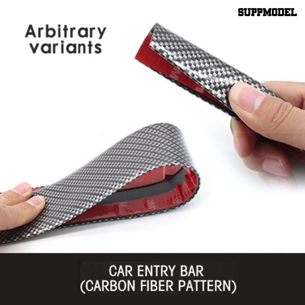 Sm - Stiker Strip Karet Pelindung Bumper Pintu Mobil Anti Baret Motif Carbon Fiber 3x100cm