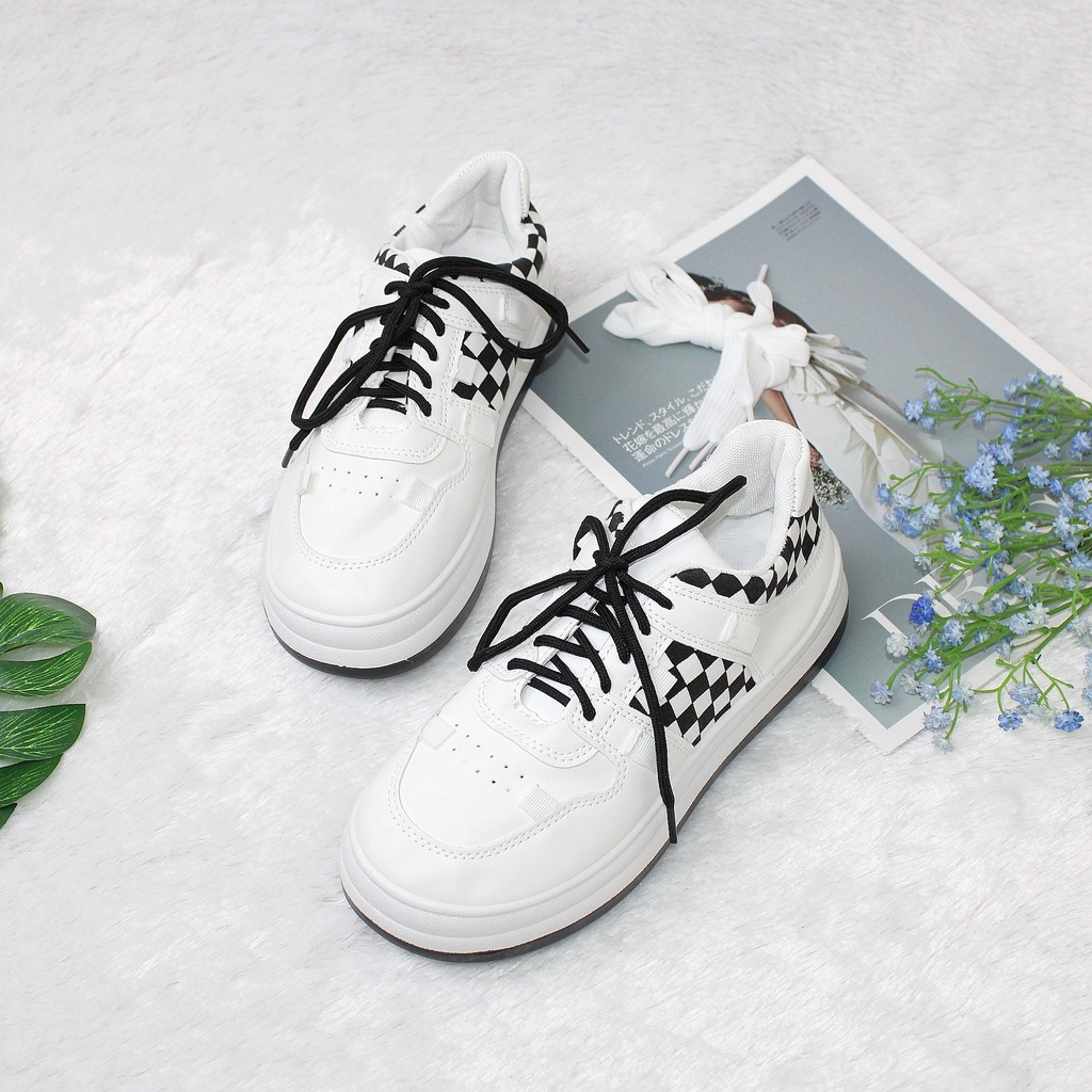 Free BOX Sepatu Sneaker Putih Wanita Import Premium Quality Sepatu Olahraga Sepatu Wanita Sneakers Wanita Model Korea Import Premium Quality B62