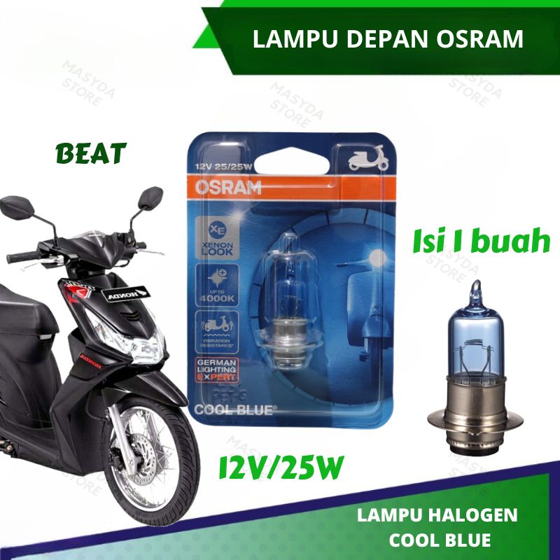 BOHLAM LAMPU DEPAN OSRAM MOTOR BEAT COOL BLUE H6 M5 ORIGINAL OSRAM