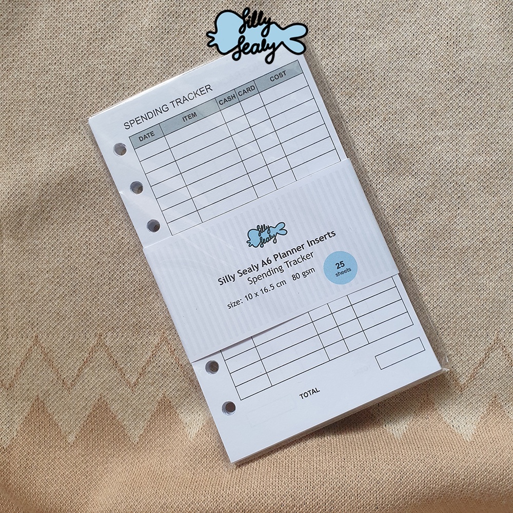 

Spending Tracker - Silly Sealy A6 Insert Isi Binder Loose Leaf