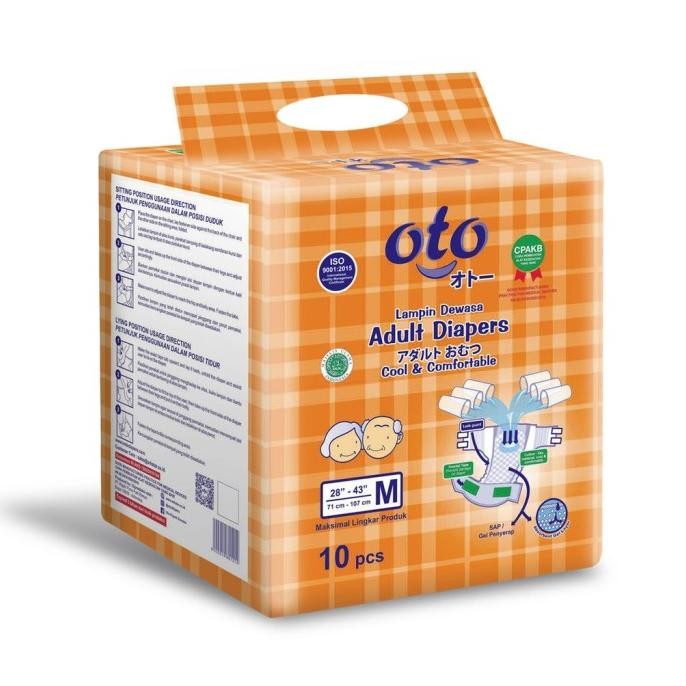 Oto Adult Diapers / Popok Dewasa model Perekat ukuran M isi 10