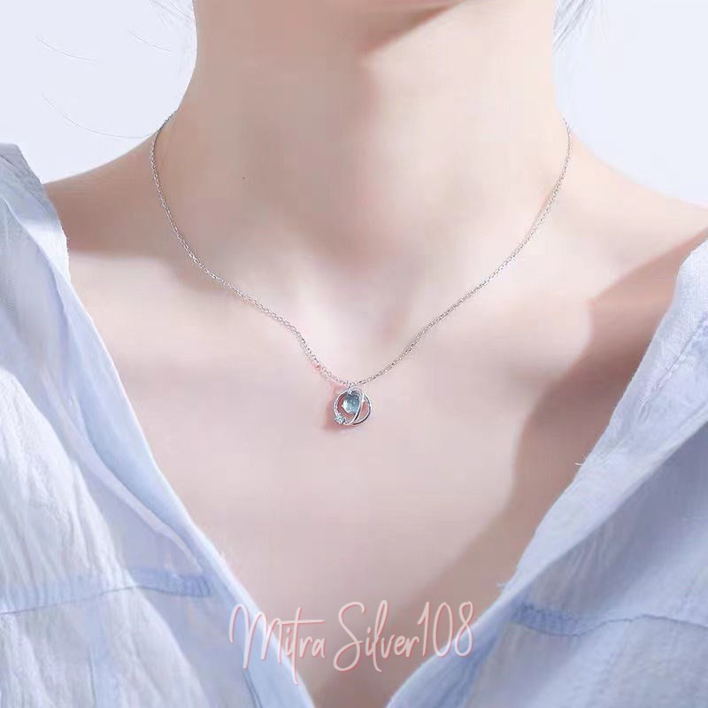 [MS108] NL 01 -  Kalung Wanita Korea Planet Korean Fashion Necklace Crystal Clavicle