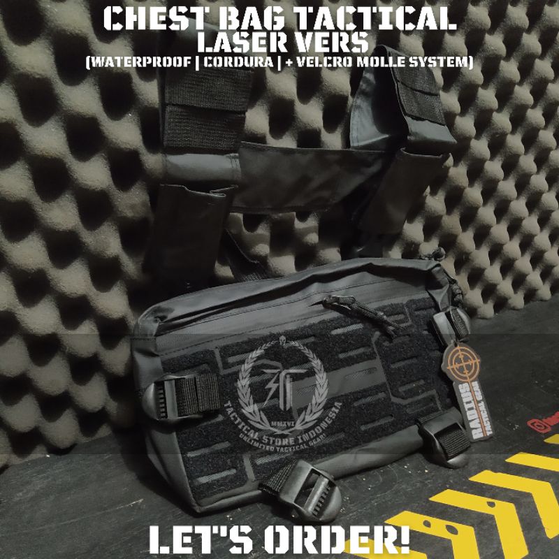 Tas Dada Laser Cut - Tas Dada Tactical - Tas Dada Pria - Chest Bag - Chest Bag Tactical Laser Cut