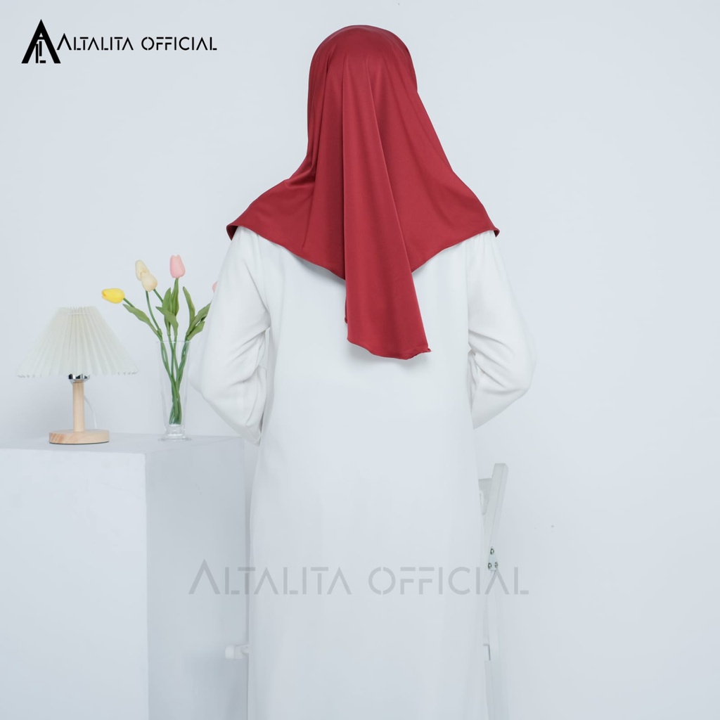 Altalita - Hijab Instan Zaida Malay Non Pet Terbaru | Jilbab Bergo Hamidah Instan Non Pet Menutup Dada | Kerudung Malaysia Instan Jumbo Bahan Jersey Premium Non Pad Cocok untuk Sekolah Olahraga Volly Futsal Senam dan Sehari-hari