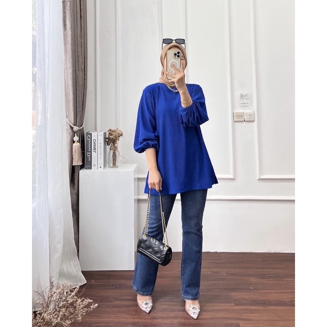 atasan blouse wanita bahan hanover merk clarke 1061