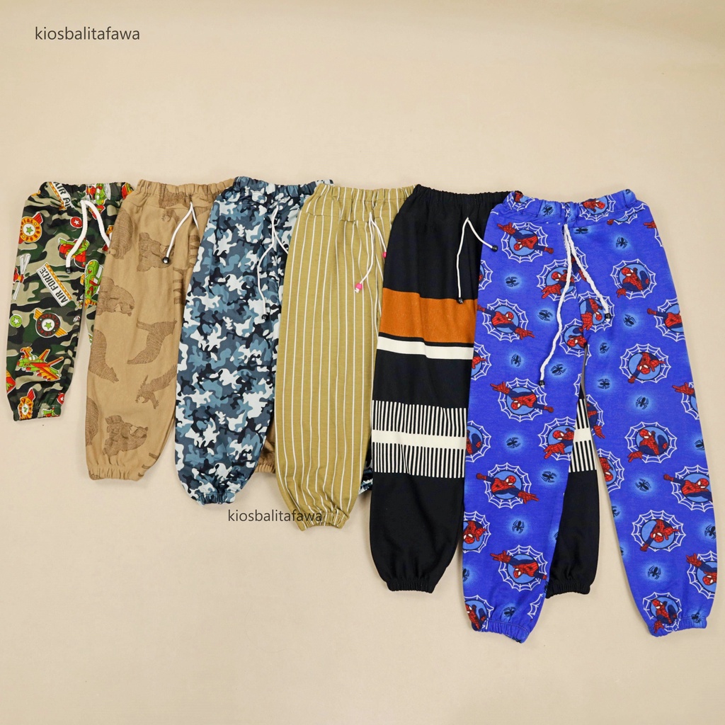 (ANAK LAKI) Jogger Motif uk 5-7 Tahun / Joger Pants Anak Cowok Celana Panjang Laki Murah Import Adem