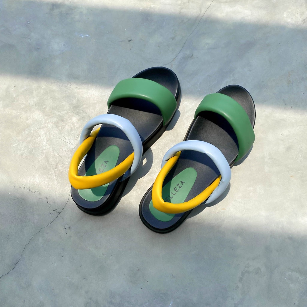 BELLEZA MALL- FORI Sepatu Sandal Wanita Size 36 - 41 Sendal Beleza Wedges Model dua Tali Strap Belak