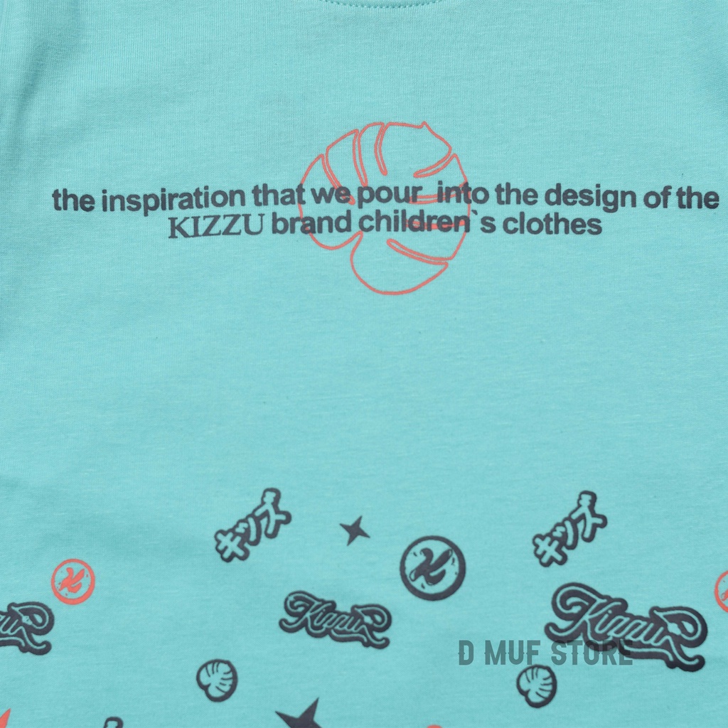 Kizzu Kaos Anak Premium Cotton 30s Usia 1-12 Tahun Font Tosca- dmufstore