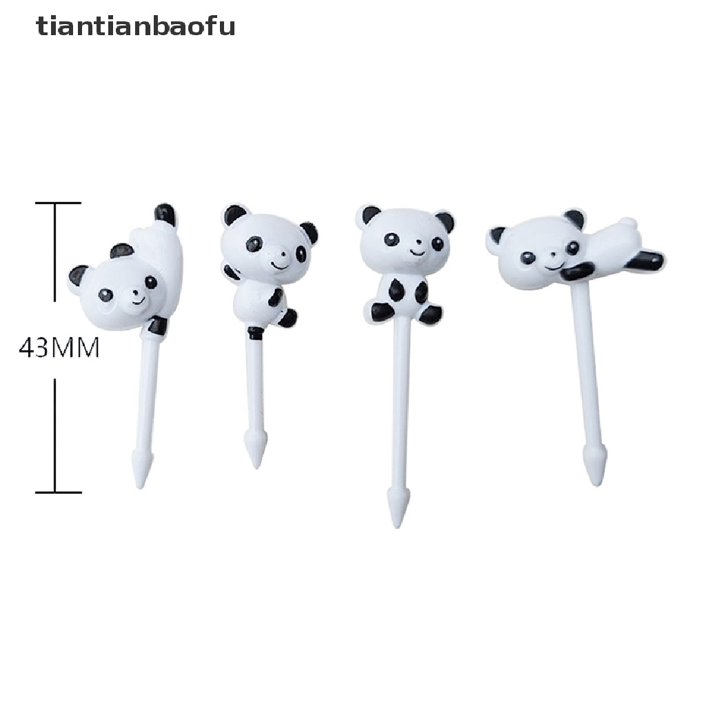 8pcs / set Garpu Buah Mini Desain Kartun Panda Untuk Anak