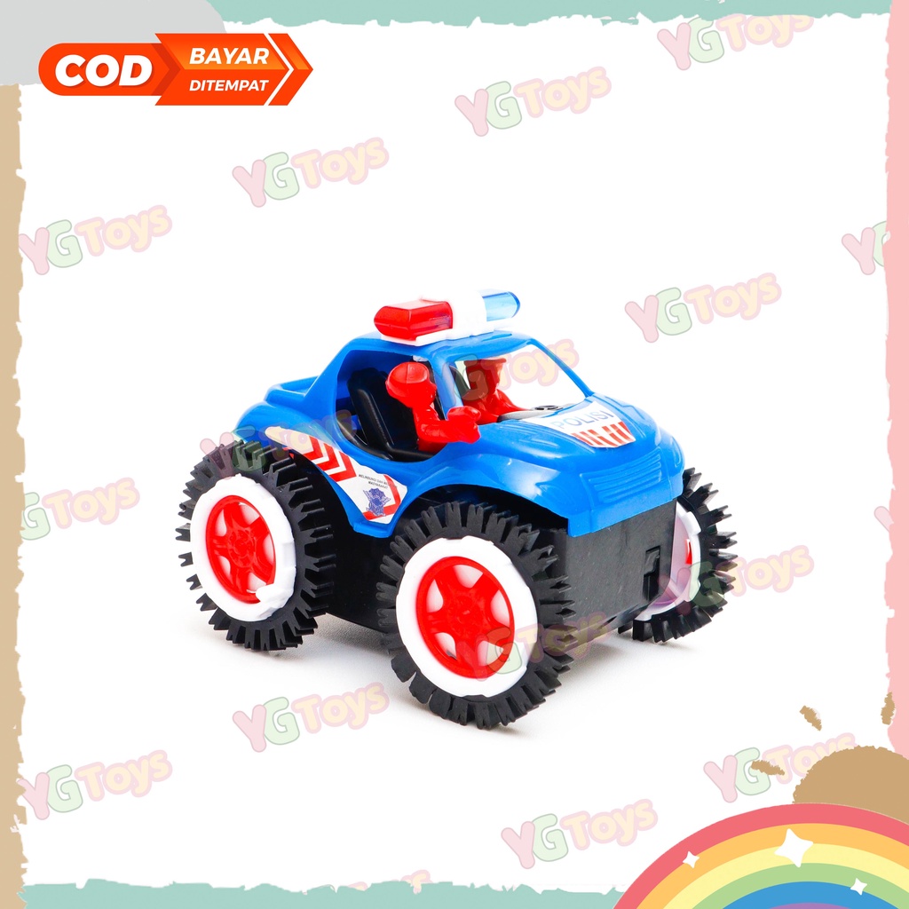 YGtoys Mainan Anak Cowok Mobil Mobilan Jungkir Balik Offroad Tumbling Tiping Car Polisi