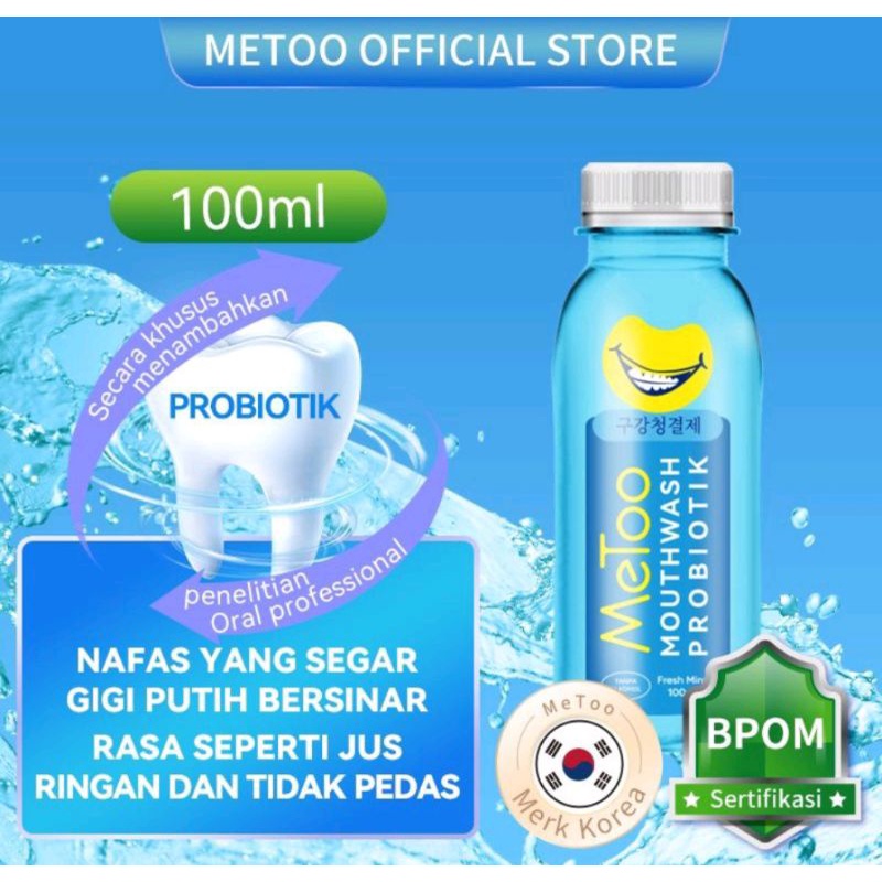 Jual MeToo Obat Kumur Probiotik/ Fresh Mint Mouthwash-100ml | Shopee ...