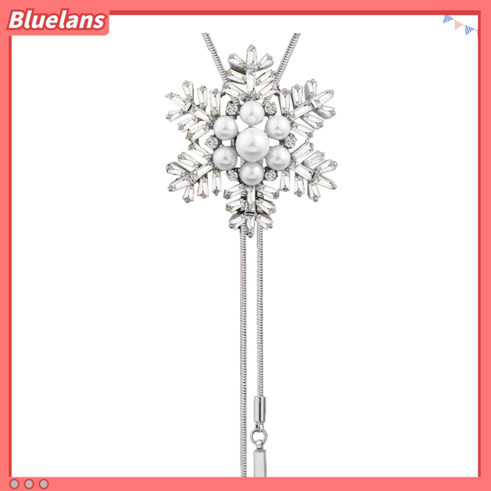 Kalung Rantai Liontin Mutiara Berlian Imitasi Gaya Elegan Untuk Wanita