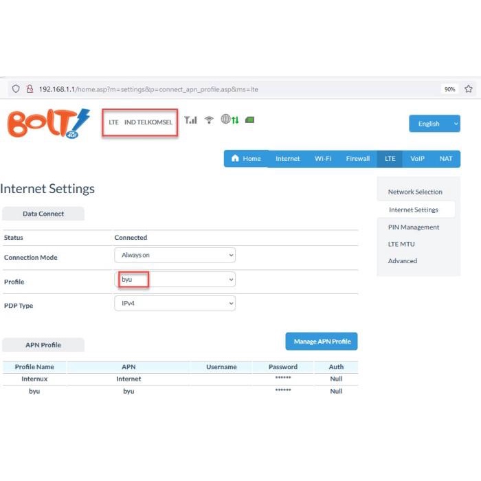 Modem Router Wireless Wifi BOLT PL100 4G LTE Dual Band 2.4G 5G