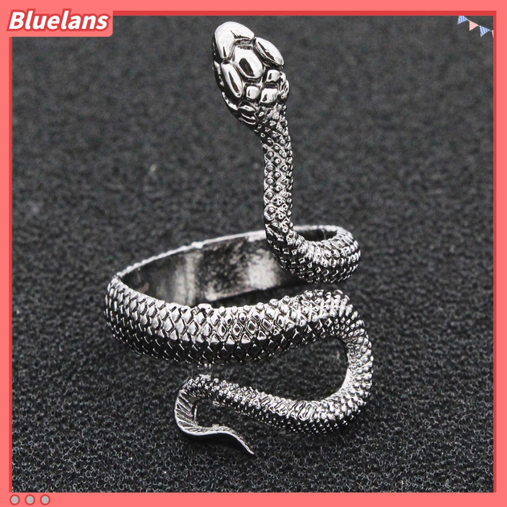 Bluelans Ring Snake Shape Design Adjustable Alloy Open Jewelry Finger Band