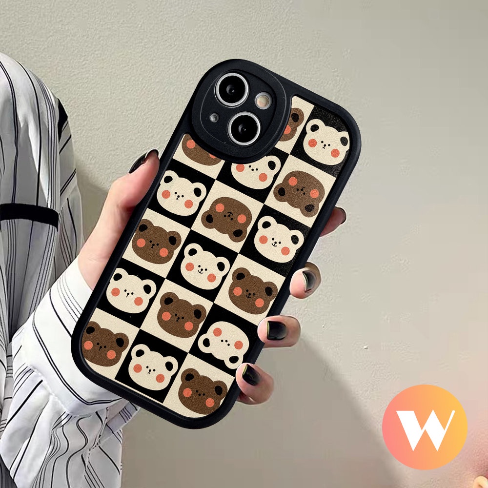 Soft Case NFC Anti Jatuh Motif Beruang Untuk Redmi Note 9 Note 11 11Pro 10 Pro Max Plus Note 11s 10 10s Note 9Pro 9s 8 8Pro Mi 11 12 11Lite 12X Redmi 9A 10 9T 10C 9T 10A 9C 10A Casing Belakang Untuk Iphone