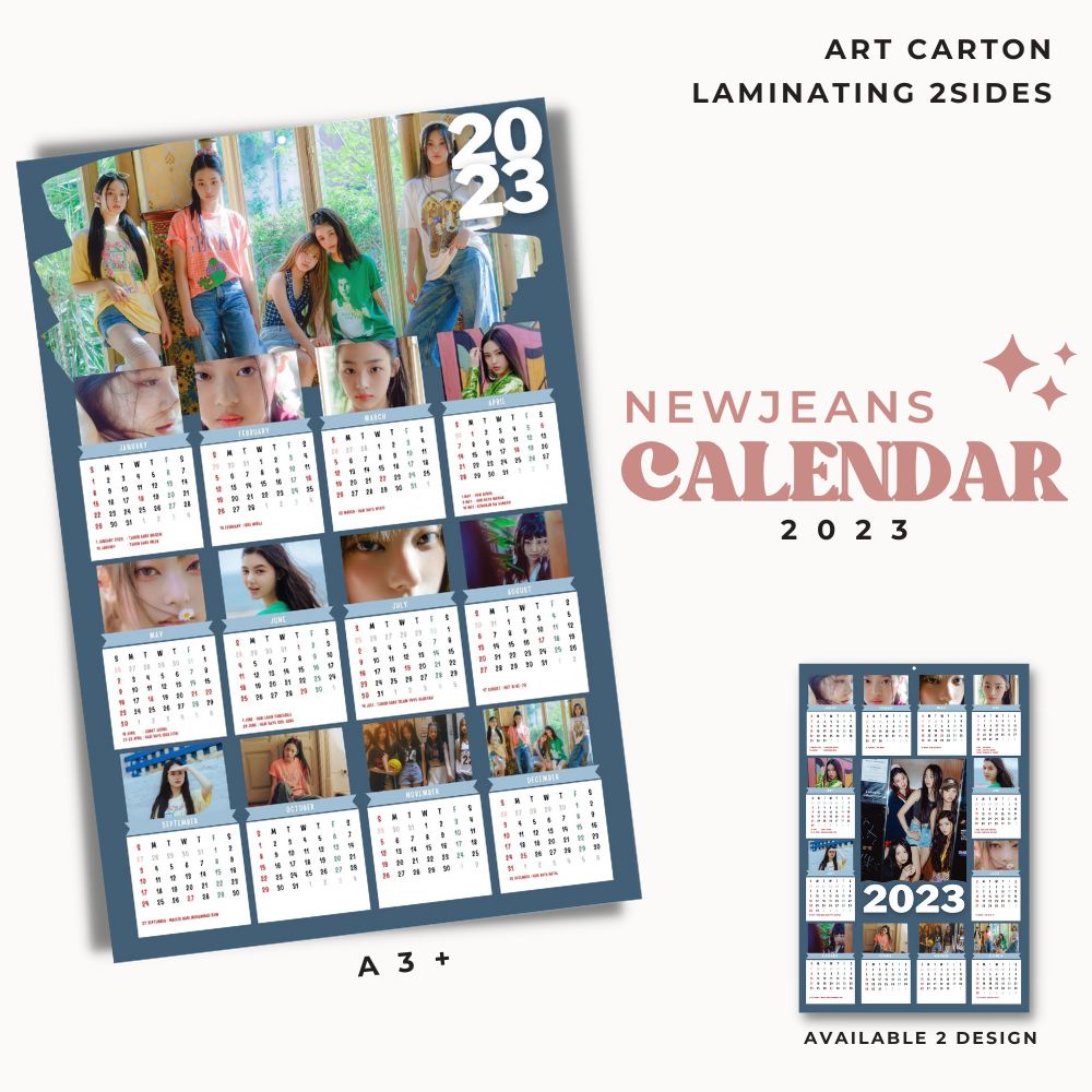 2023 KALENDER NEWJEANS KPOP + LAMINASI 2SISI IDOL KOREA MURAH UNOFFICIAL MINJI HANNI DANIELLE HAERIN HYEIN READY STOCK !