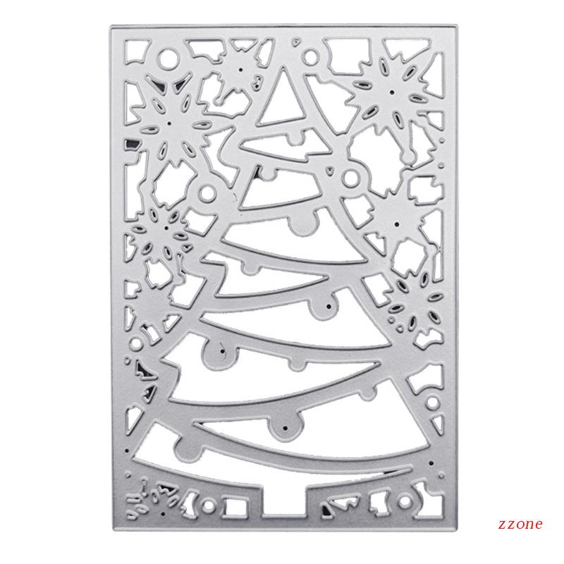 Cetakan Stensil Cutting Dies Motif Pohon Natal Bahan Metal Untuk Scrapbook / Craft DIY