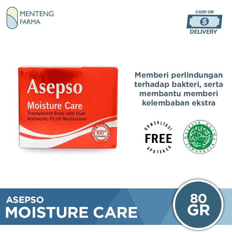 Asepso Moisture Care Transparent Soap 80 Gram - Sabun Batang Antiseptik