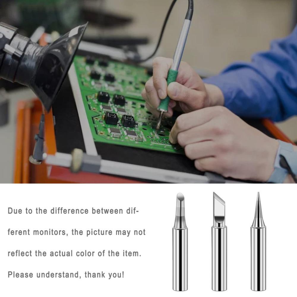 Solighter 17pcs/set Soldering Iron Tips Kepala Las Listrik Kepala Las Satu Kata Awalan Bebas Timah