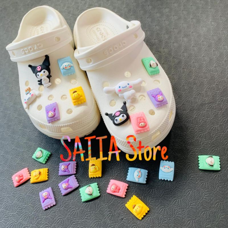 Saiia store Hiasan sandal spafu Cross - Jibbits Canddy karakter lucu