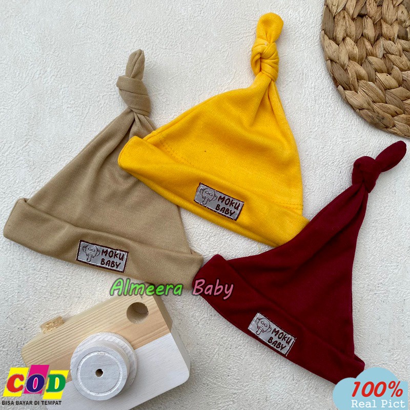 Isi 3 PCS Kupluk Bayi Baru Lahir Topi Bayi Baru Lahir Usia 0-3 Bulan Almeera Baby and Kids