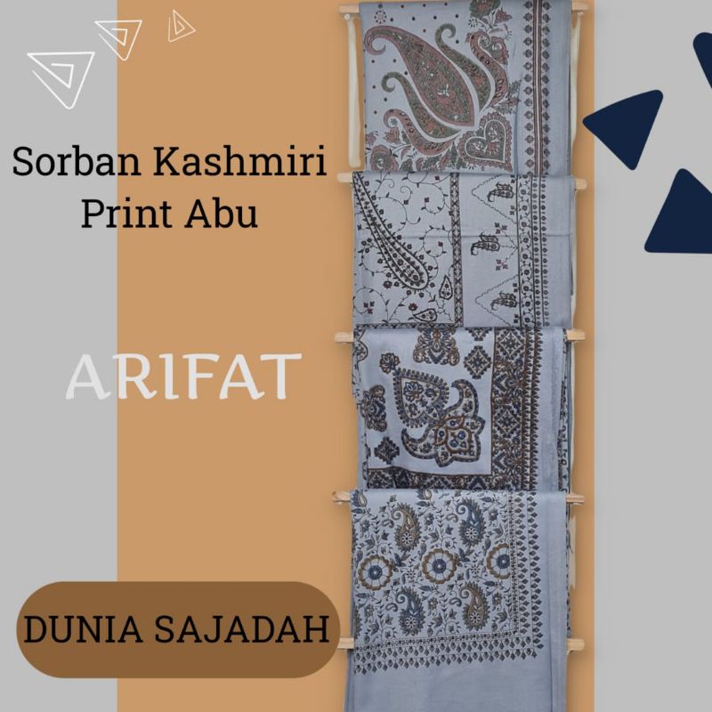 Sorban Kashmiri Print Motif Bordir Abu / Sorban Sablon India Abu