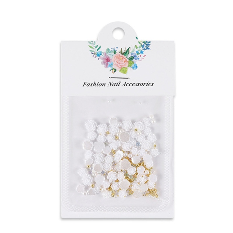 50 Pcs Stiker Nail Art Desain Bunga Mawar Bahan Akrilik Untuk Dekorasi